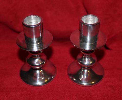 Beautiful Silver Plated, Pewter Candle Holders - Set