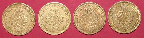 Full Set - Large Van Riebeeck Half Cent: 1961 - 1964. First Decimal Series.