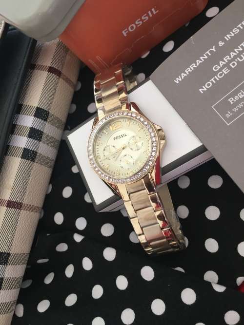 Fossil Original Riley Multi-Function Gold-tone Ladies Watch ES3203