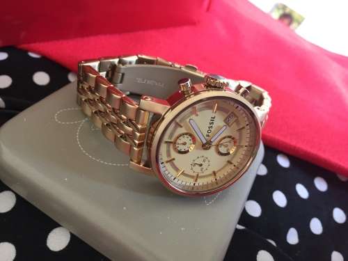 Fossil Unisex Boyfriend ES2197 Gold Stainless-Steel Quartz Watch