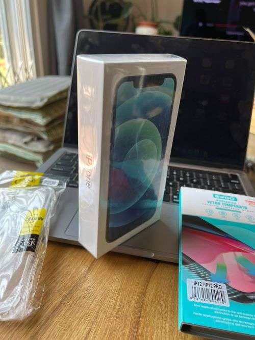 Brand New Sealed iPhone 12 (64GB) Blue + extras  *OPEN TO ALL NETWORKS*
