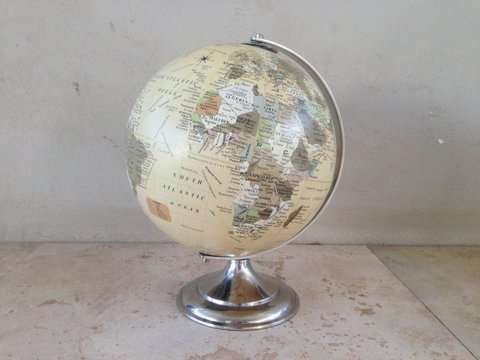 Pewter cream world globe