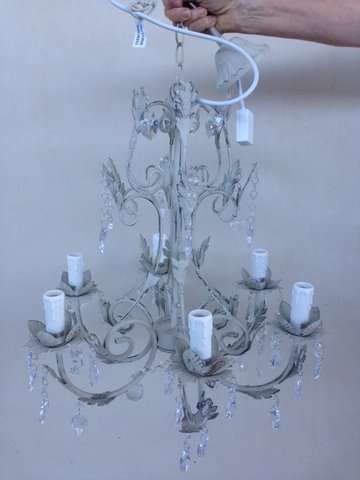 6 Light Antique Sandy Grey Chandelier