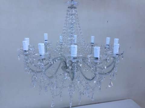 12 light antique sandy grey chandelier