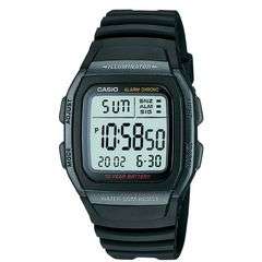 CASIO Men's 10-Year Battery Alarm Sports Digital W96H-1B Classic Watch