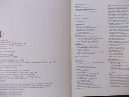 Bill Branch's FIELD GUIDE TO THE SNAKES AND OTHER REPTILES OF SOUTH AFRICA