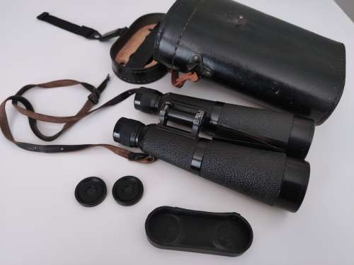 WW2 Vintage Binoculars BMJ 1942 in black leather case
