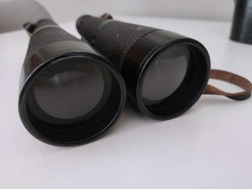 WW2 Vintage Binoculars BMJ 1942 in black leather case
