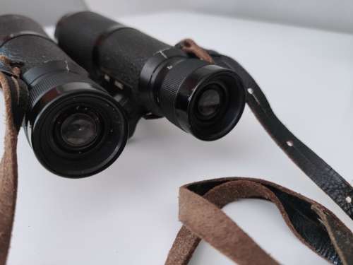 WW2 Vintage Binoculars BMJ 1942 in black leather case