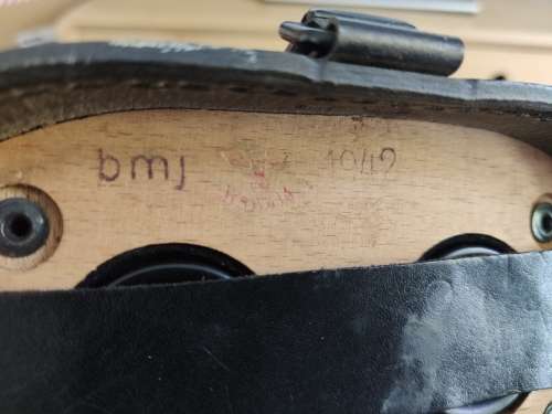 WW2 Vintage Binoculars BMJ 1942 in black leather case