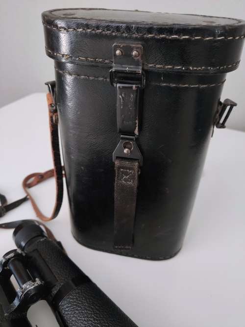 WW2 Vintage Binoculars BMJ 1942 in black leather case