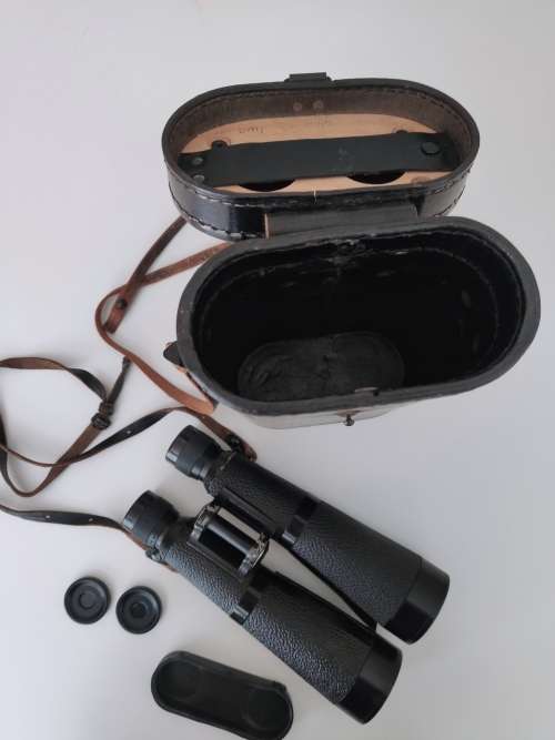 WW2 Vintage Binoculars BMJ 1942 in black leather case
