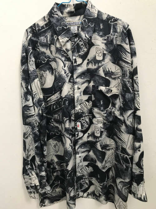Long Sleeve Silk Shirt -4 size L