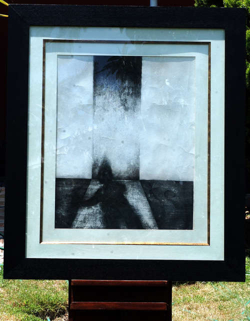Tadeusz Jaroszynski  Etching pen and ink on paper, signed image size 68 - 54 cm. Framed