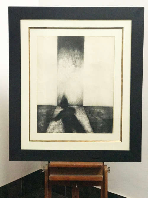 Tadeusz Jaroszynski  Etching pen and ink on paper, signed image size 68 - 54 cm. Framed