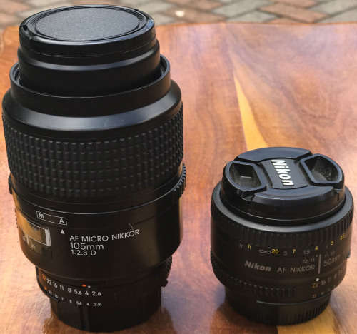 NIKON AF NIKKOR 50MM 1:1.8D and AF MICRO NIKKOR 105mm 1:2,8D  used.(A-3)