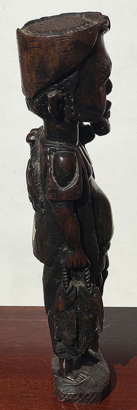 #12 African Art Fish Man holds fish in his hands, wood carvings