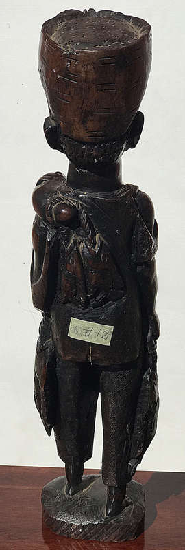 #12 African Art Fish Man holds fish in his hands, wood carvings
