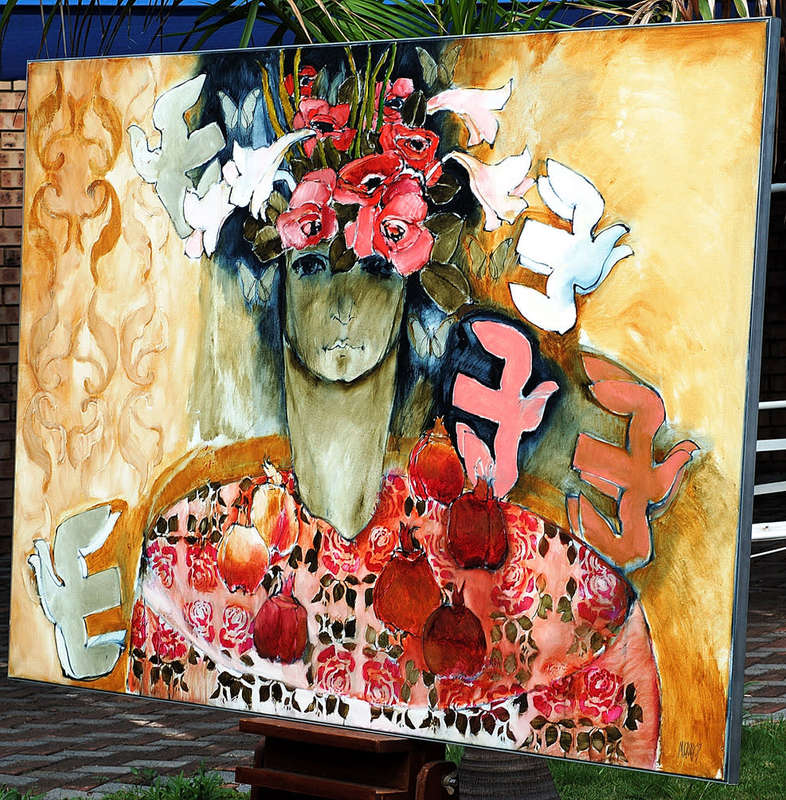 Michael HEYNS oil painting on the canvas, oil-103 image size 120-180 cm framed