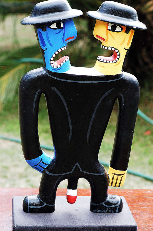 Norman Catherine, Two Gentlemens Yellow and Blue in suite Signed and numbered 09/003.