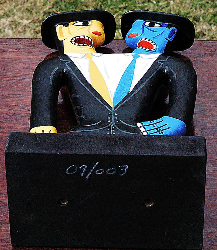 Norman Catherine, Two Gentlemens Yellow and Blue in suite Signed and numbered 09/003.