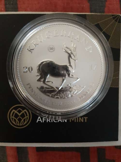 PREMIUM UNCIRCULATED 2017 ONE OUNCE KRUGER RAND FINE SILVER WITH PRIVY MARK