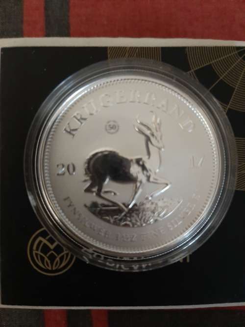 PREMIUM UNCIRCULATED 2017 ONE OUNCE KRUGER RAND FINE SILVER WITH PRIVY MARK