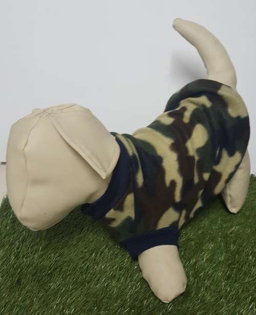 dog jersey polar fleece in green camo medium