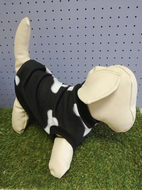 Dog jersey black bone print SMALL