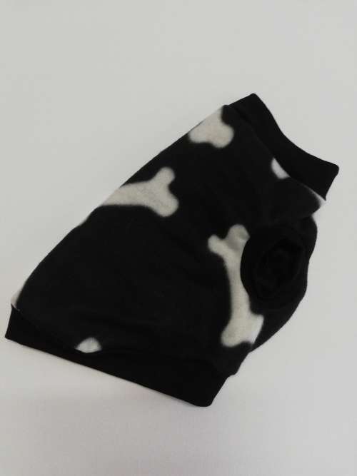 Dog jersey black bone print SMALL