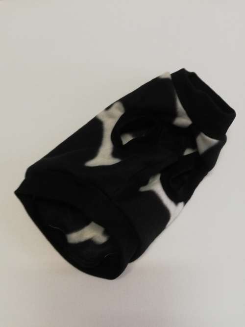 Dog jersey black bone print SMALL
