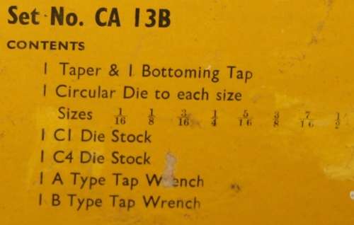 BSW Taps and Dies Set