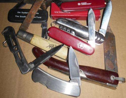 An Assortment of new and used knives
