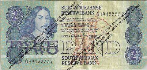 South Africa 2 Rand Note No: GH 433337
