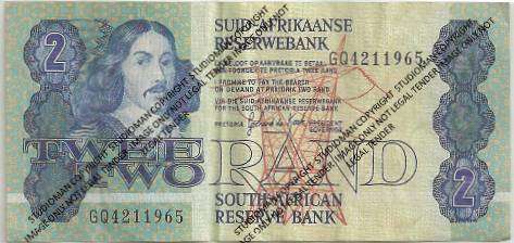 South Africa 2 Rand Note No: GQ 4211965