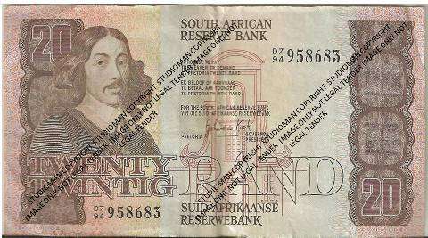 South Africa 20 Rand Note No: D7/94  958683