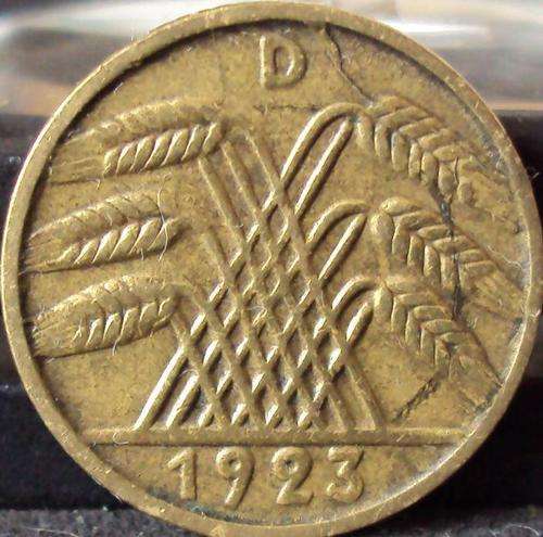 1923D  Germany, Weimar Republic 5 Rentenpfennig
