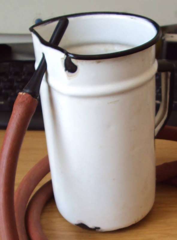 Vintage Enamel Enema Apparatus