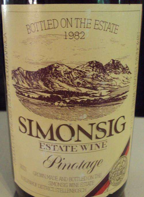 Wine Lovers Bargain 1982 Simonsig Pinotage