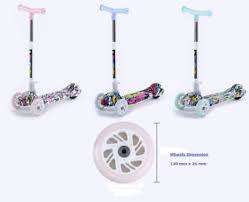 Height Adjustable Kids Scooter With Colourful Light-flashing Wheels.