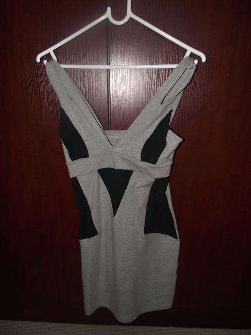 grey and black YDE dress