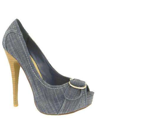 Denim Peep Toe Shoe - Brand new