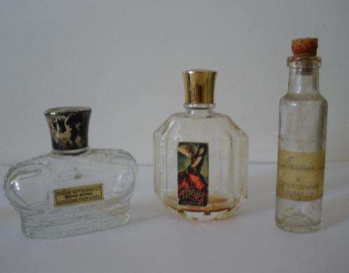 REDUCED! Nice vintage lot of 5 perfume bottles- Chanel, Matchebelli etc.