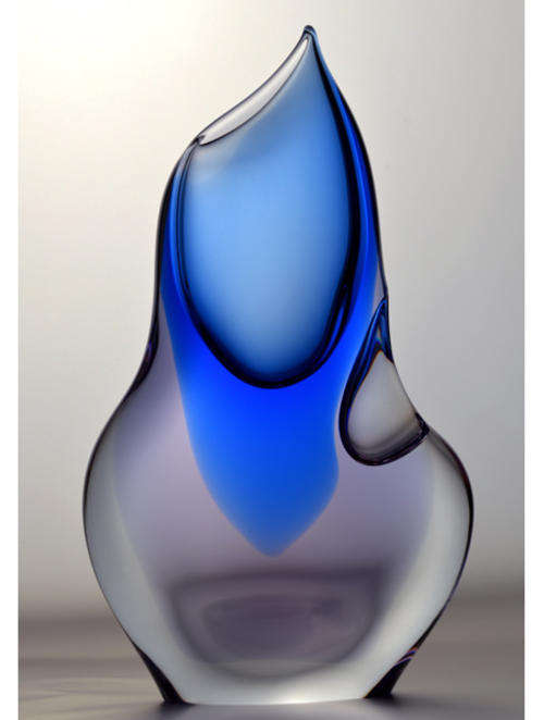 SUPERB CZECH ART GLASS RETRO VASE DESIGNED BY JOSEF CVRCEK IN THE 1970s