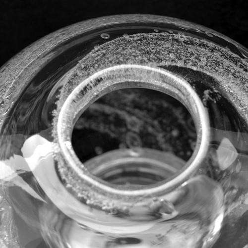 CZECH ART GLASS VASE: UNIQUE COLLECTOR'S ITEM BY FAMOUS GLASS DESIGNER FRANTISEK VIZNER