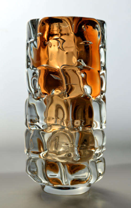 MAGNIFICENT CZECH ART GLASS VASE BY FRANTISEK VIZNER (1936-2011): A UNIQUE COLLECTOR'S ITEM