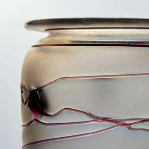 * GERMAN ART GLASS FROM THE 80s : A SIGNED IRIDESCENT POSCHINGER VASE FOR GOEBEL