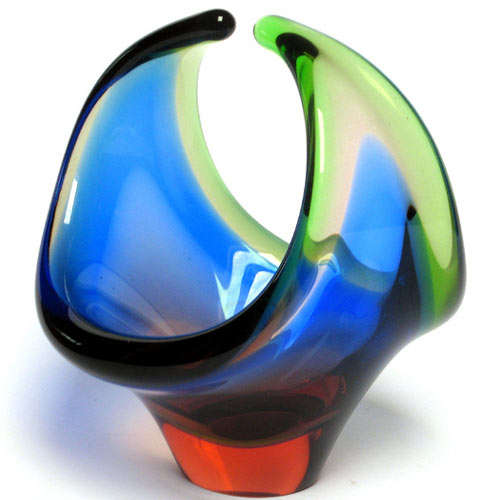 * VLADIMIR MIKA: A SUPERB HANDMADE CZECH ART GLASS SCULPTURE WITH A WIDE RANGE OF BEAUTIFUL COLOURS