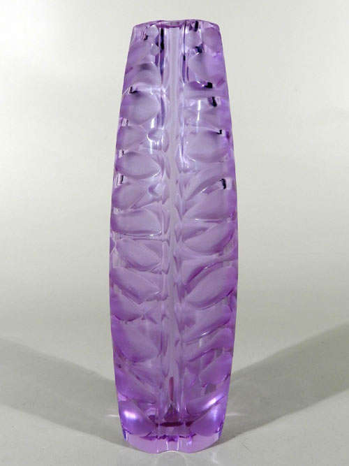 MOST ELEGANT RARE NEODYMIUM (VIOLET/BLUE) CZECH ART GLASS VASE, DESIGNED BY VACLAV HORACEK (1928-)