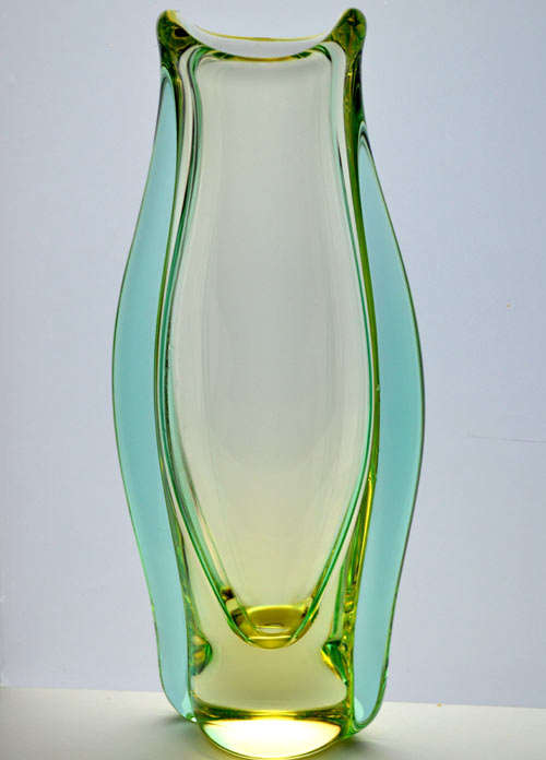 * MOST ELEGANT CZECH ART GLASS VASE, DESIGNED BY PROF MILOSLAV KLINGER (1922-1999)